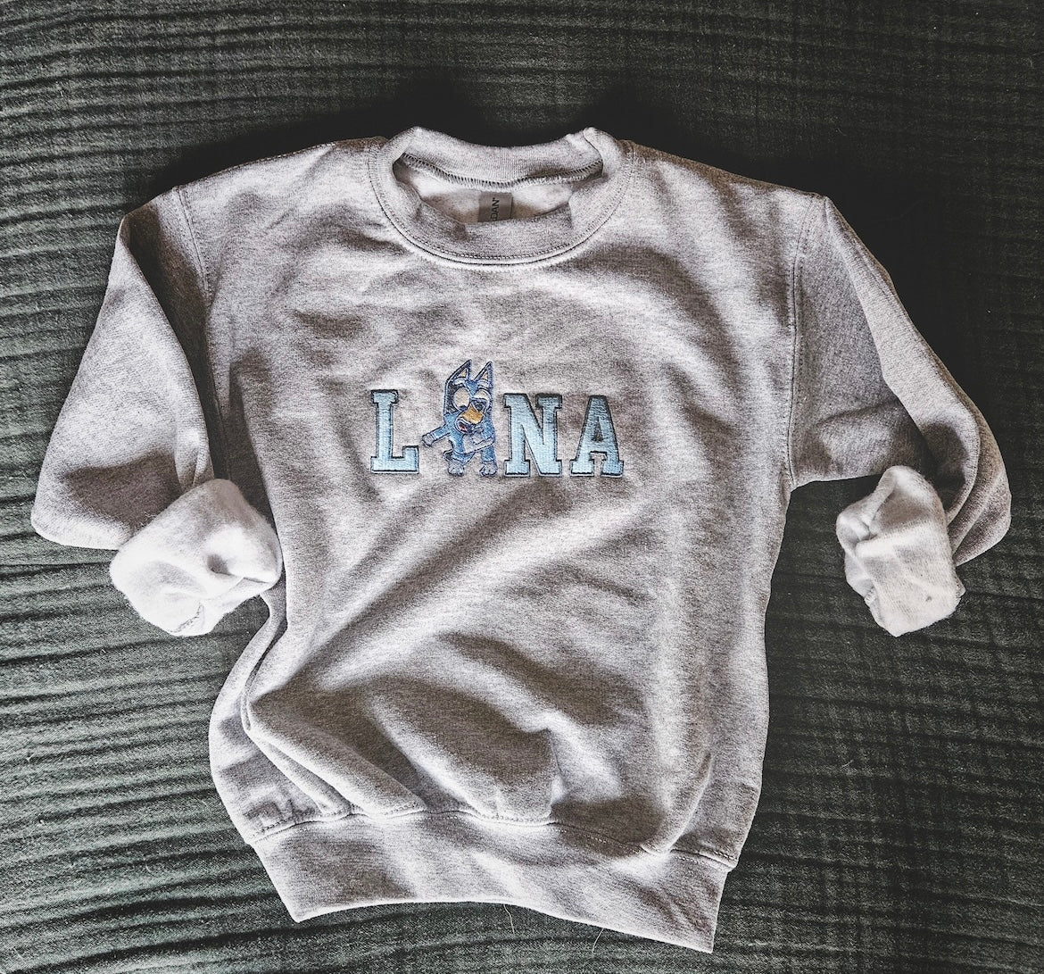 Custom child’s name Embroidered hoodie with character