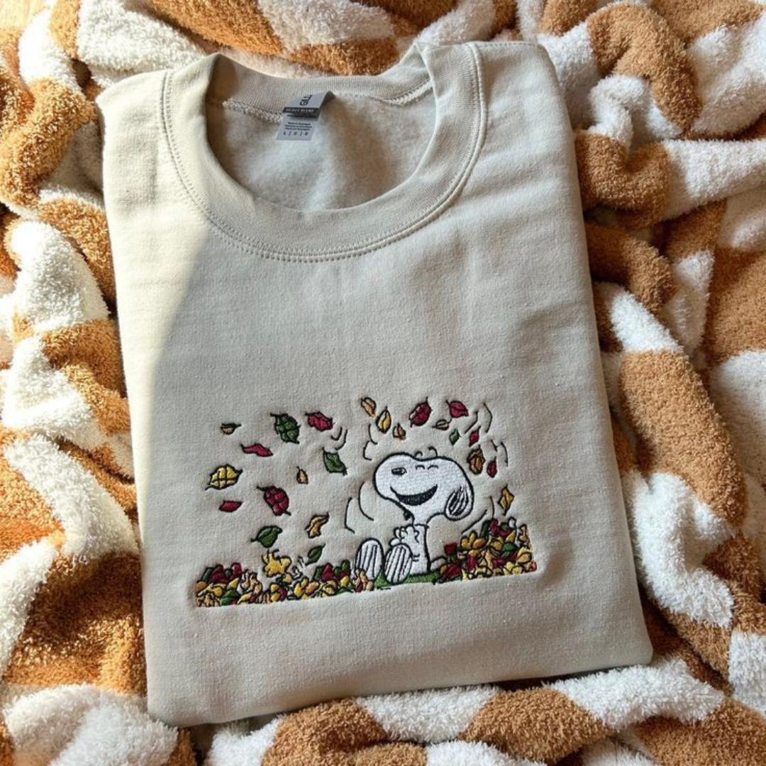 Snoopy Dog Embroidered Crewneck
