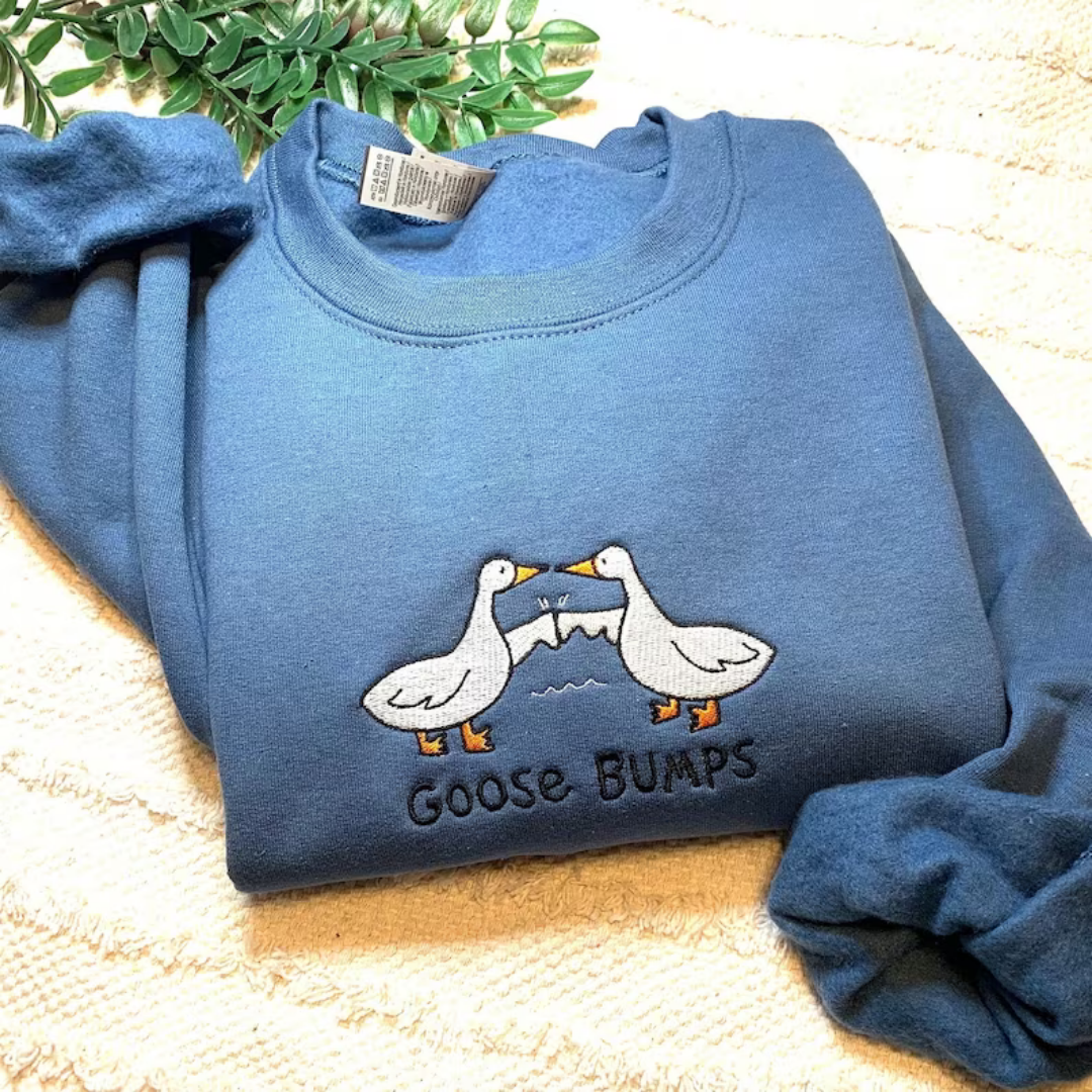 Embroidered Goose Bumps Crewneck