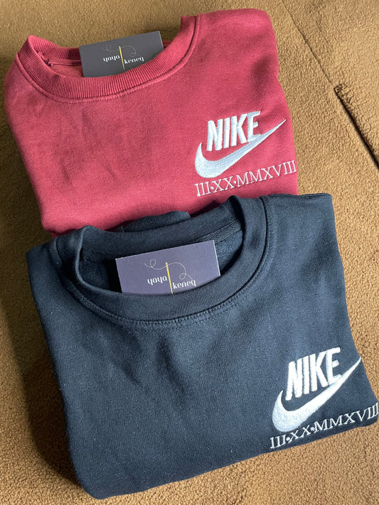 Custom Nike Roman Numeral Crewneck