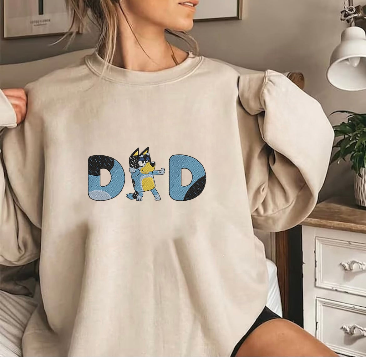 Embroidered Bluey MoM and DaD Crewneck