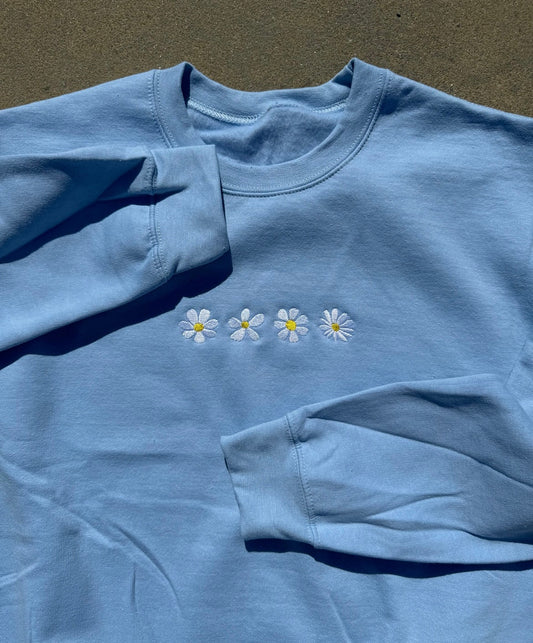 Daisy Embroidered Crewneck