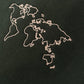 World Map Embroidered T-shirt