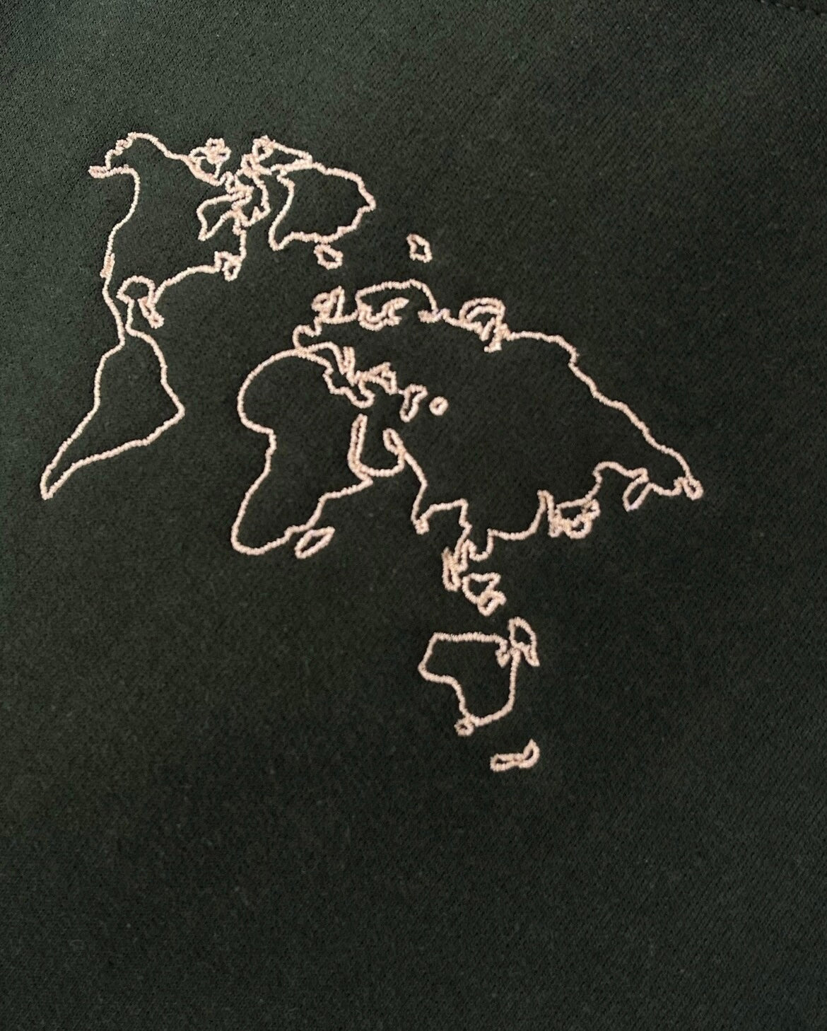 World Map Embroidered T-shirt