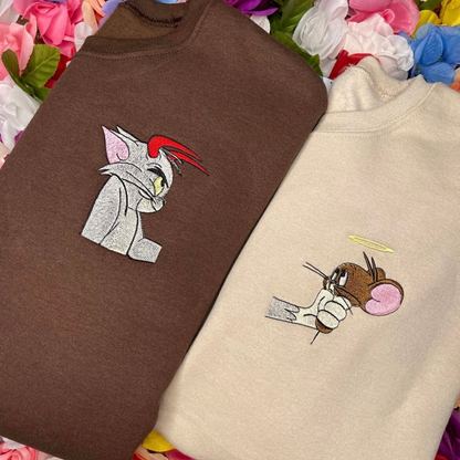 Tom x Jerry Embroidered Crewneck