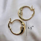 Gold Moon Face hoop earrings