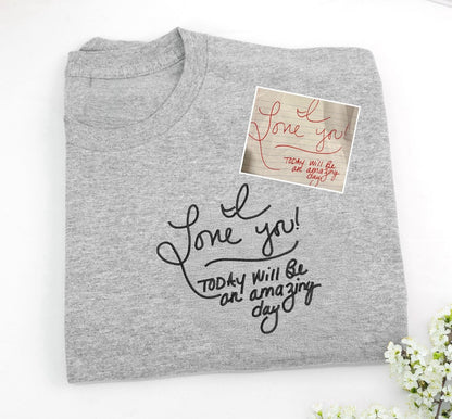 Custom Handwriting/ Note Embroidered T-Shirts