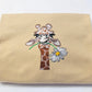 Giraffe Daisy embroidered T-shirt