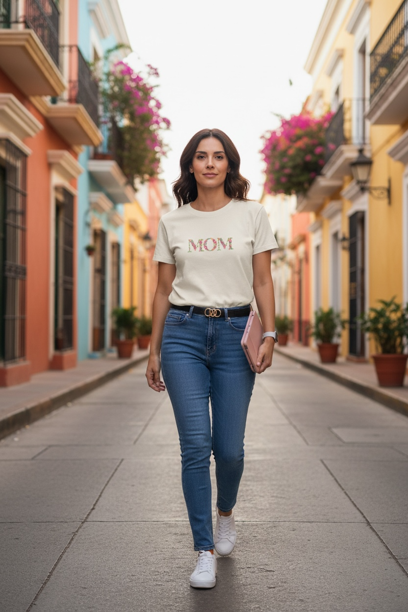 Custom Embroidered Mama T-Shirt | Floral Personalized Shirt | Mother’s Gift