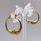 Gold Moon Face hoop earrings