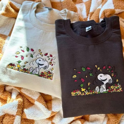 Snoopy Dog Embroidered Crewneck