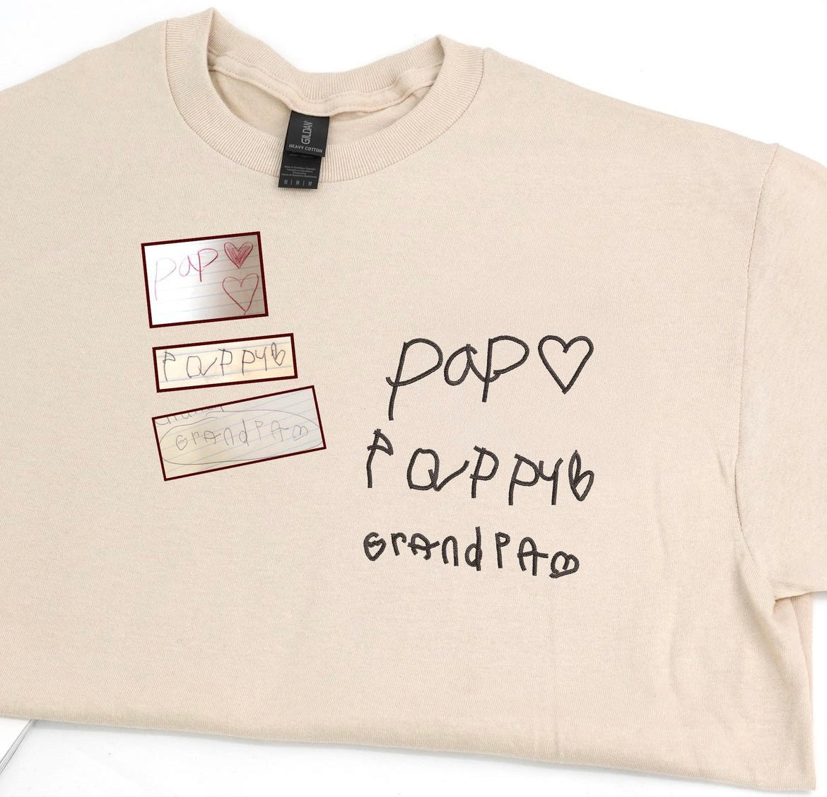 Custom Handwriting/ Note Embroidered T-Shirts