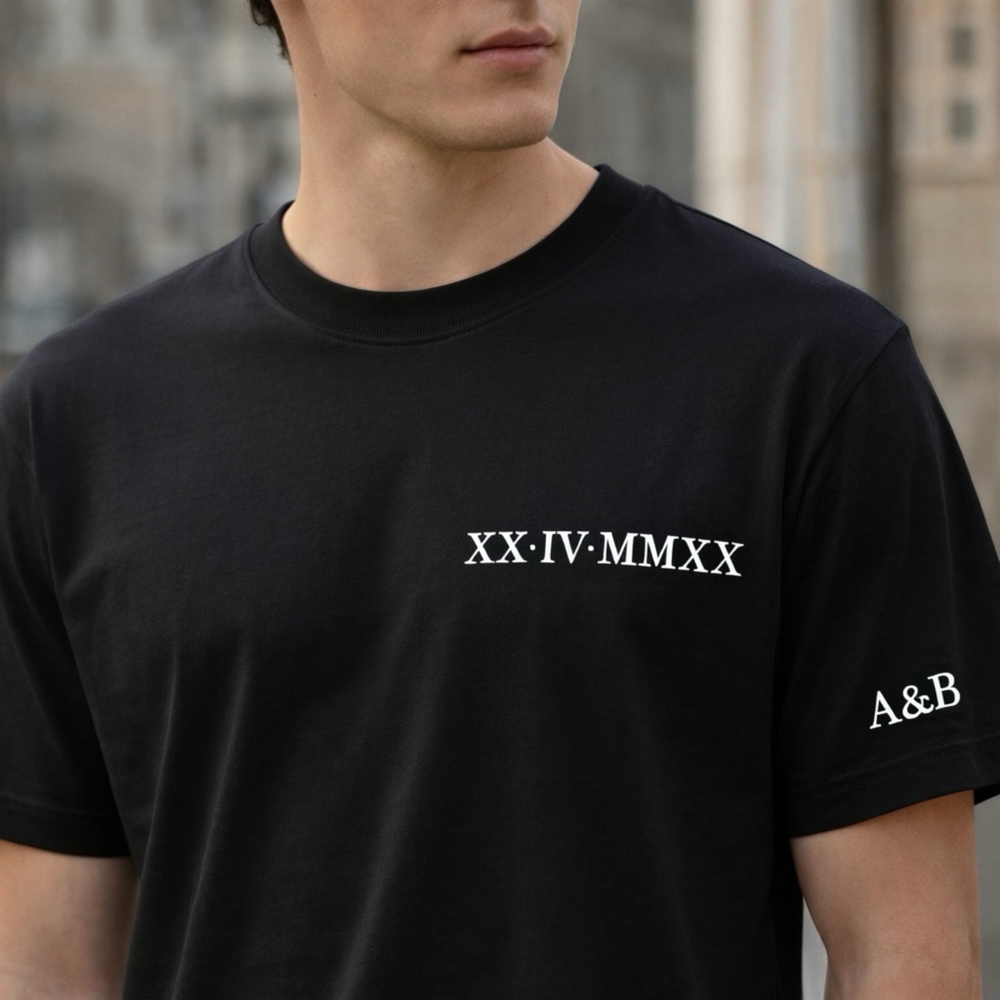 Custom Roman Numeral Embroidered T-Shirts