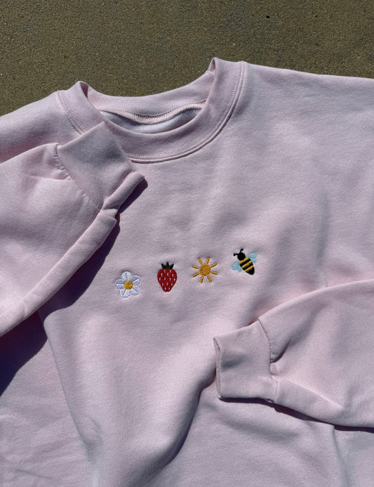 Embroidered Cottage core crewneck