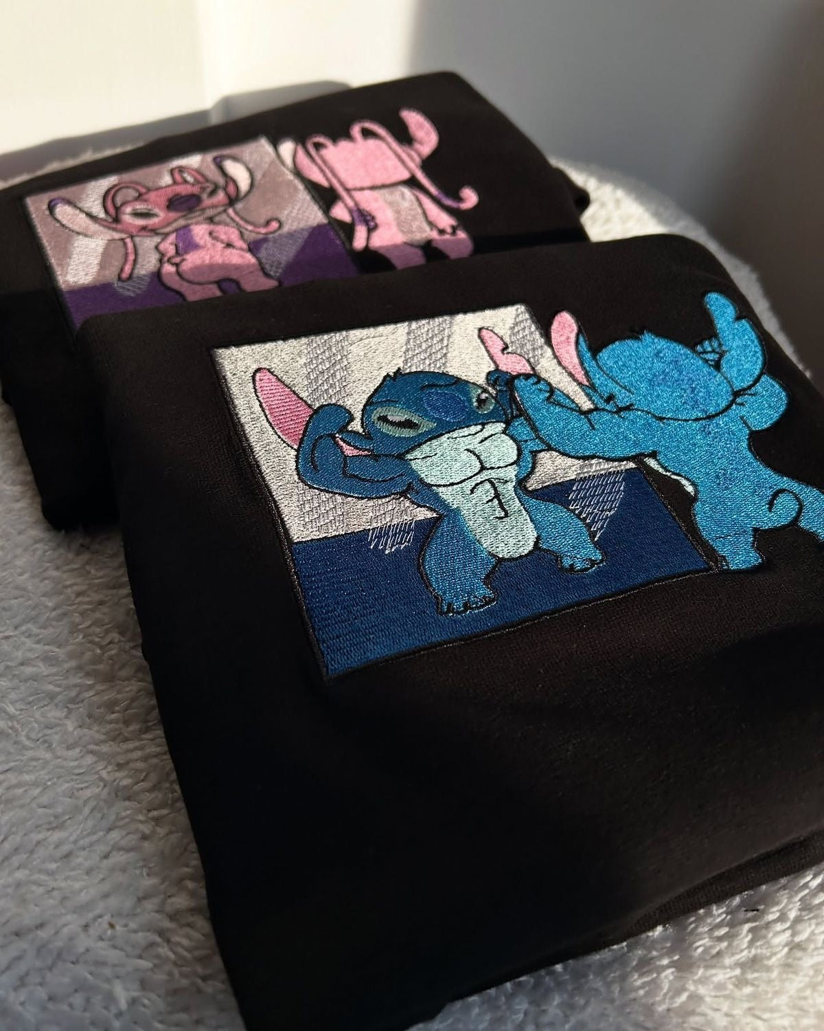 Custom Stitch & Angel Cartoon Gym Embroidered Sweater