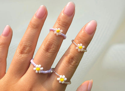 Beaded Flower Ring