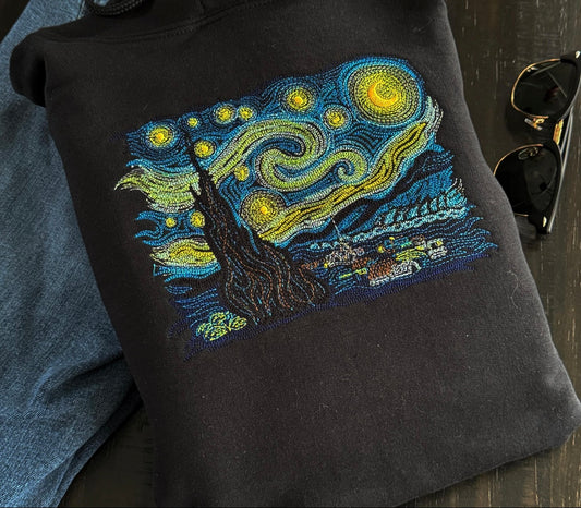 The Starry Night Embroidered Crewneck