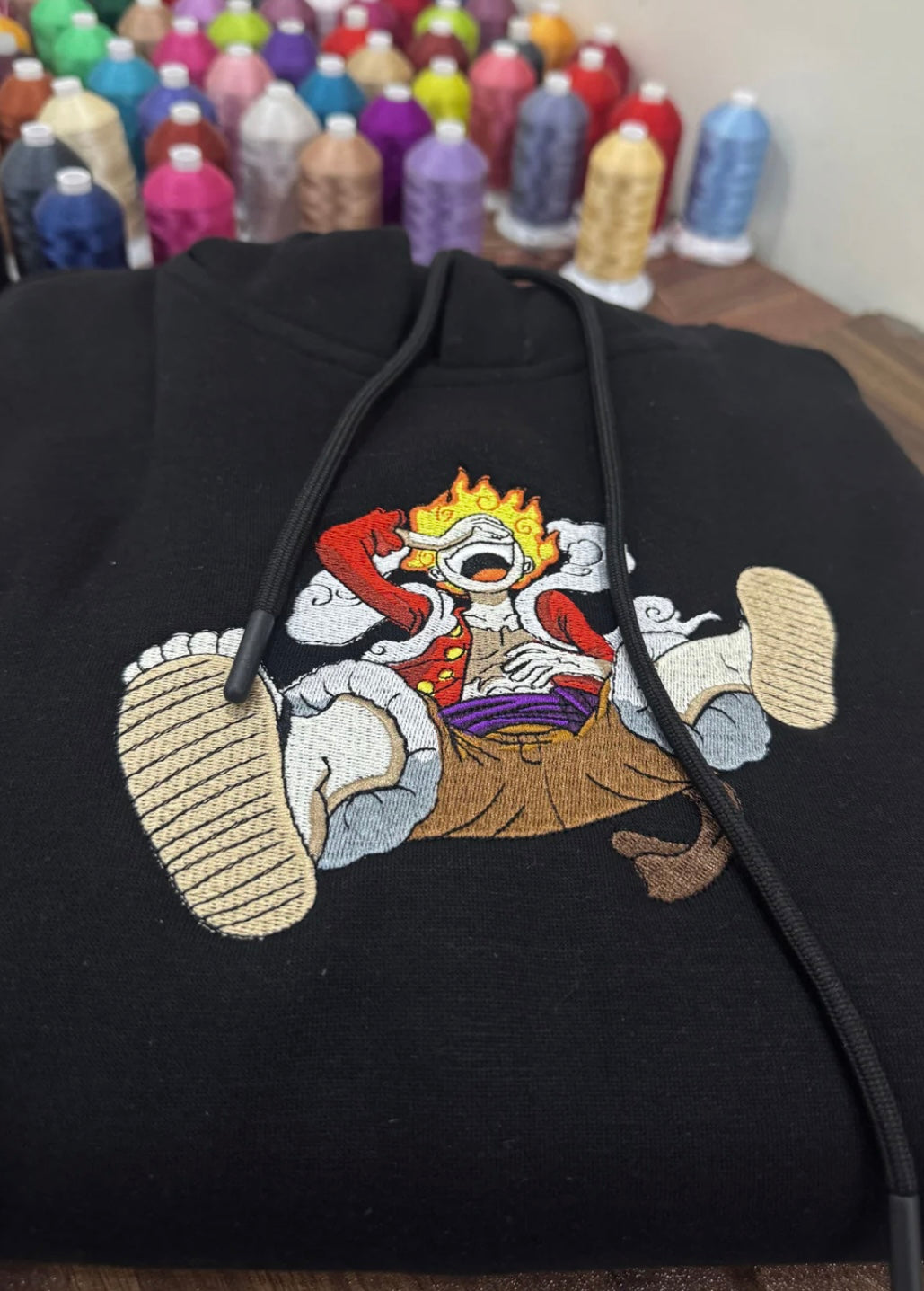 Monkey D. Luffy Gear 5 Anime Embroidered Hoodie