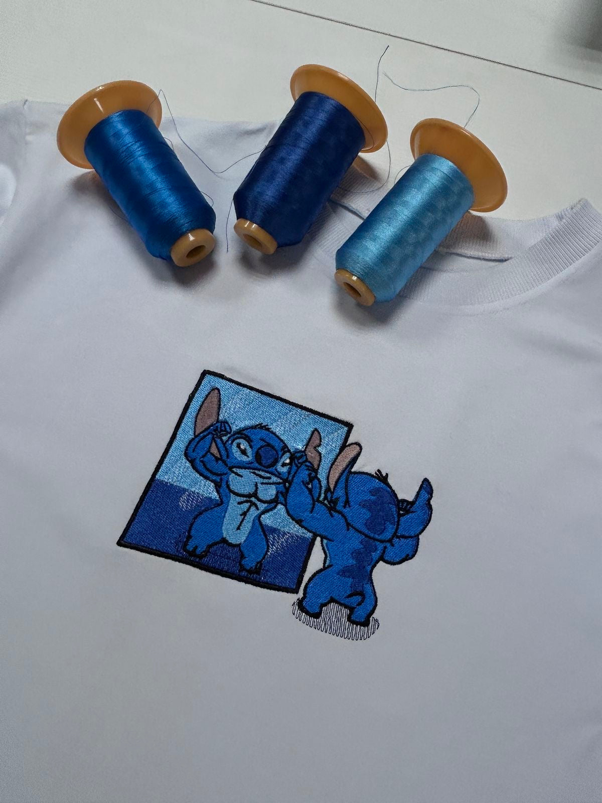 Custom Stitch & Angel Cartoon Gym Embroidered Sweater
