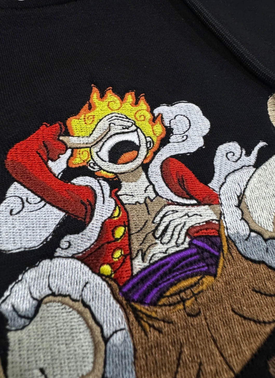 Monkey D. Luffy Gear 5 Anime Embroidered Hoodie