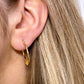 Gold Moon Face hoop earrings