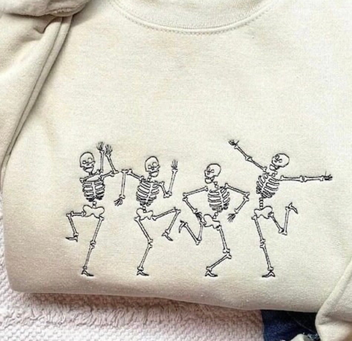 Dancing Skeletons embroidered Crewneck