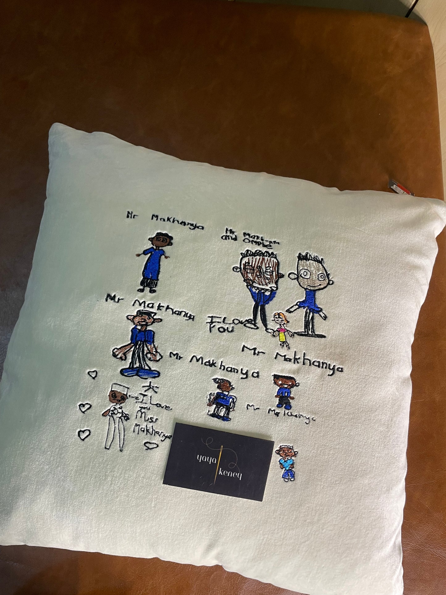 Custom Embroidered Photo Pillow | Personalized Portrait Cushion Cover