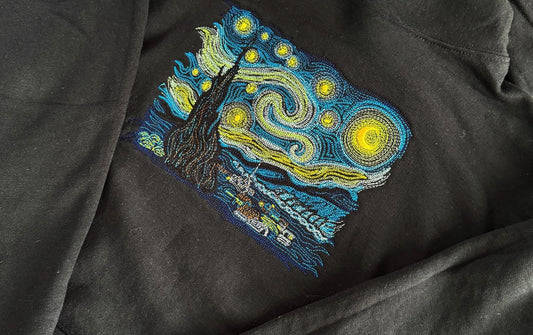 The Starry Night Embroidered Crewneck