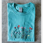 Wild flower and flower bouquet embroidered T-shirt