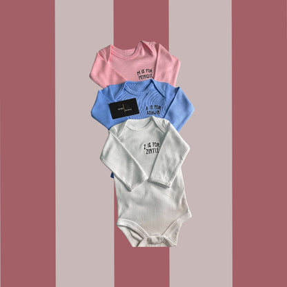Personalized Baby Onesie | Custom Embroidered Name Initial Bodysuit for Babies