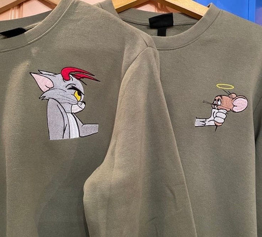 Tom x Jerry Embroidered Crewneck