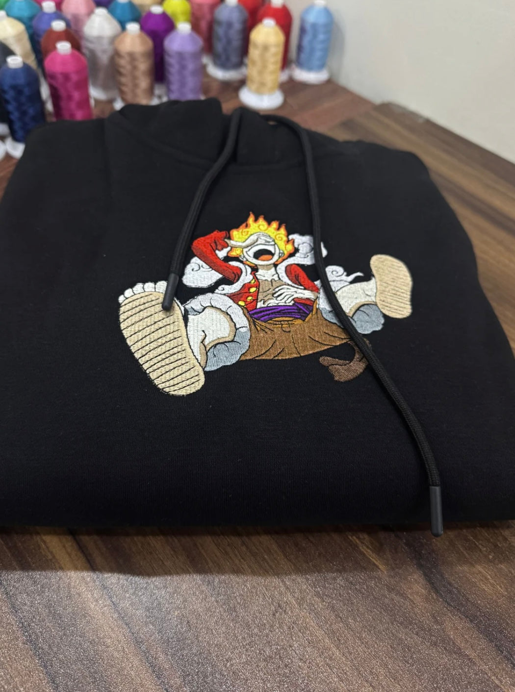 Monkey D. Luffy Gear 5 Anime Embroidered Hoodie