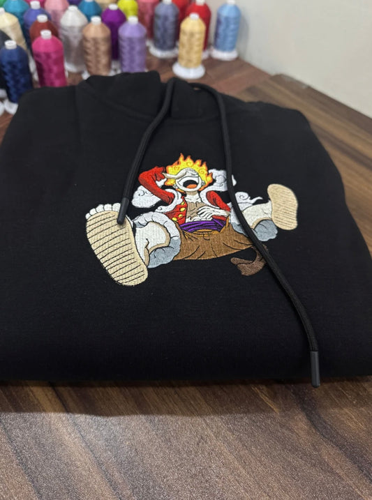 Monkey D. Luffy Gear 5 Anime Embroidered Hoodie