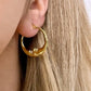 Gold Moon Face hoop earrings