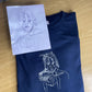 Special handwriting / Art work embroidered on a T-shirt