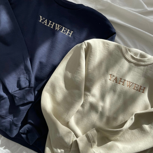 Embroidered YAHWEH crewneck