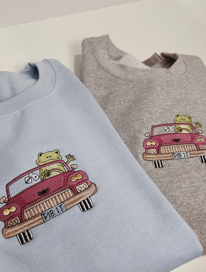 Frog on the move embroidered Crewneck