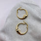 Gold Moon Face hoop earrings