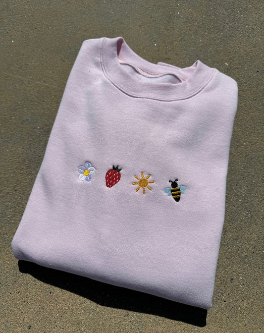 Embroidered Cottage core crewneck