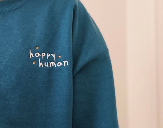 Happy Human embroidered Crewneck