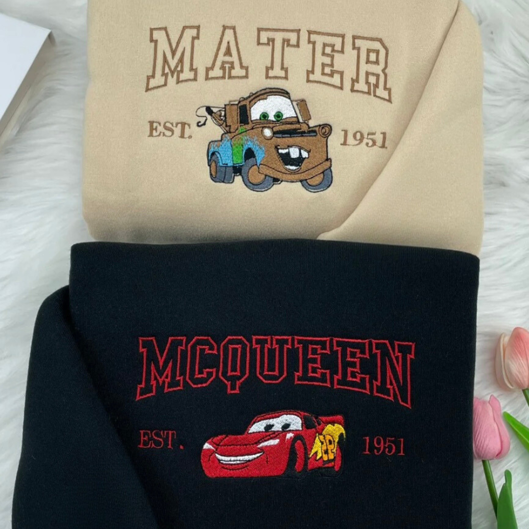 McQueen X Mater Cars Embroidery kids hoodie