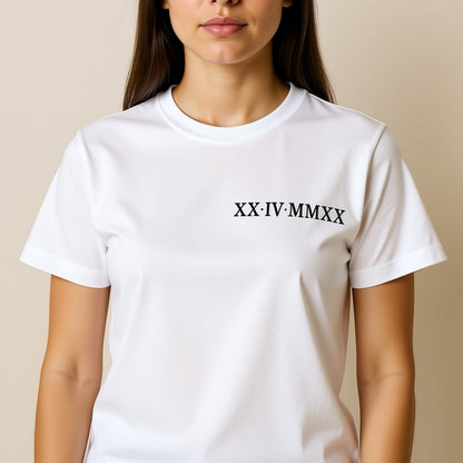 Custom Roman Numeral Embroidered T-Shirts