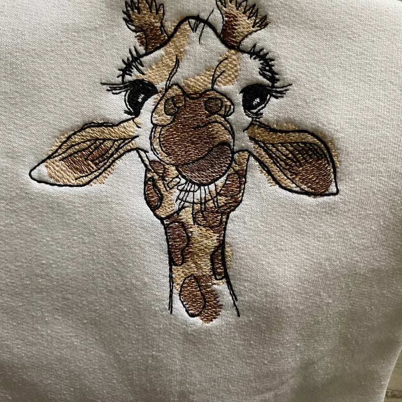 Vintage Giraffe Embroidered crewneck