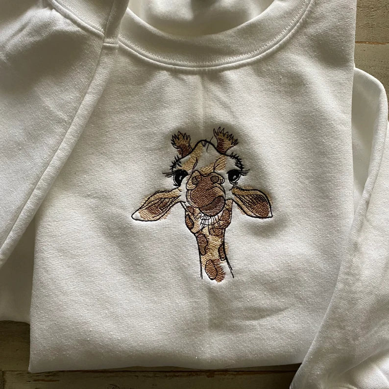 Vintage Giraffe Embroidered crewneck